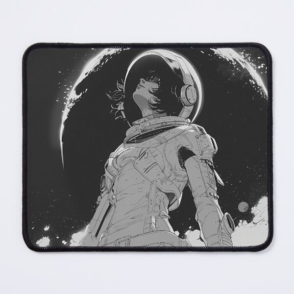 Item preview, Eclipse Drifter – Monochrome Anime Astronaut Line Art designed and sold by NeonHorizon Studio.