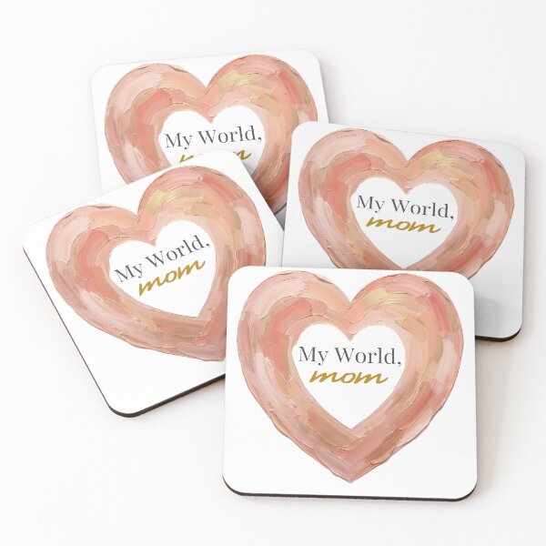 Item preview, "My World, Mom" Hand-Painted Oil Heart Art | VizoArt Studio designed and sold by VizoArt-Studio.