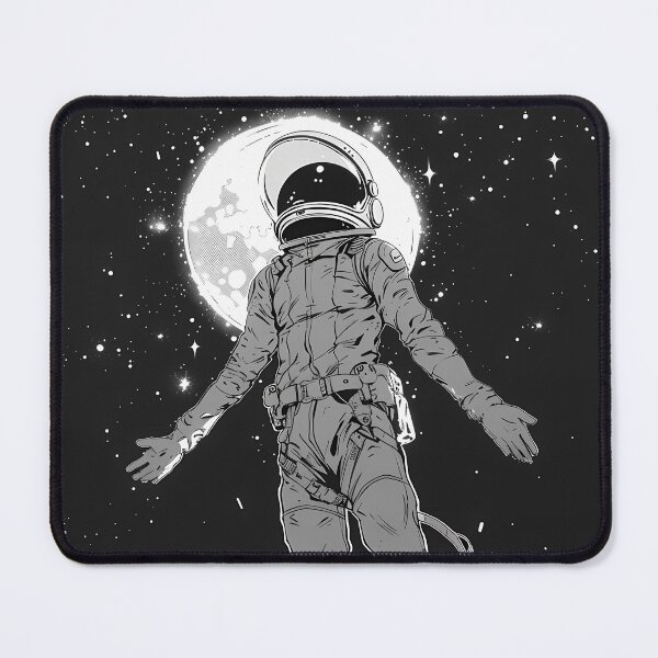 Item preview, Moonlit Drift – Monochrome Astronaut Floating Line Art designed and sold by NeonHorizon Studio.