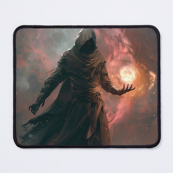 Item preview, Emberwake Warlock – Anime Hooded Mage with Fire Orb designed and sold by NeonHorizon Studio.