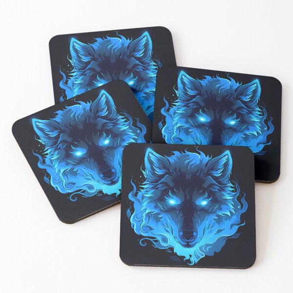 Item preview, Blueflame Wolf Emblem – Neon Aura Anime Beast designed and sold by NeonHorizon Studio.