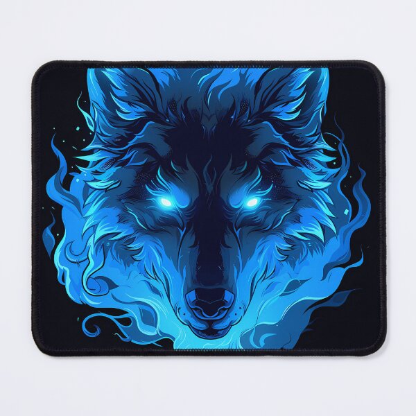 Item preview, Blueflame Wolf Emblem – Neon Aura Anime Beast designed and sold by NeonHorizon Studio.