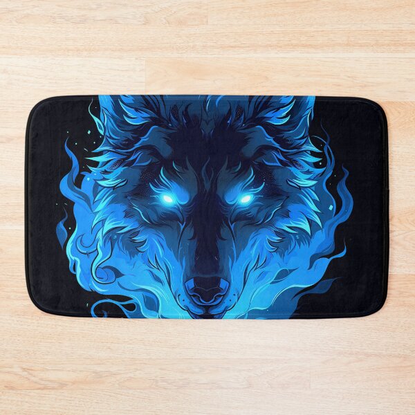Item preview, Blueflame Wolf Emblem – Neon Aura Anime Beast designed and sold by NeonHorizon Studio.