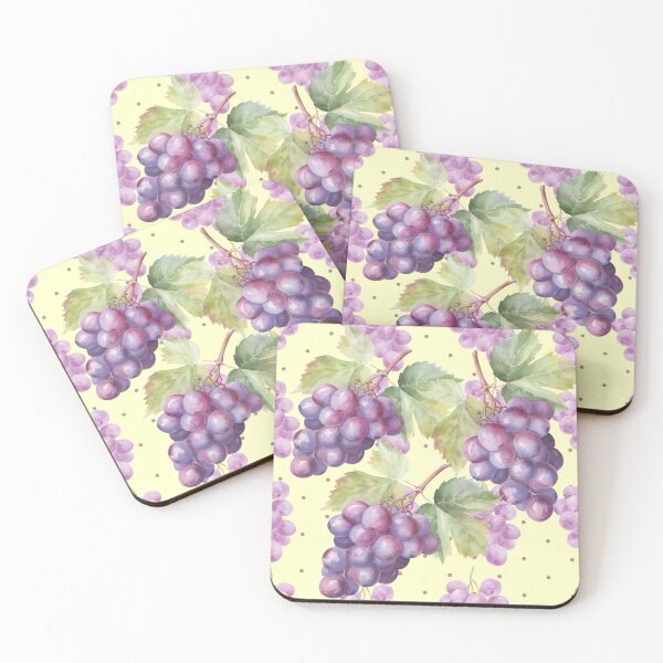 Item preview, Purple Grape Leaves on Pastel Yellow designed and sold by Kimberly Rodriguez.