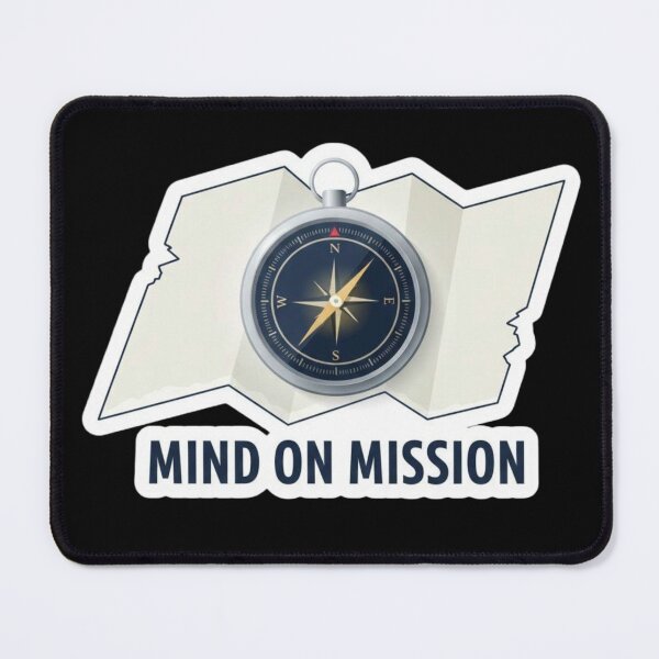 Item preview, Mind On Mission Compass Design | Focused Goal Setter Motivation Art designed and sold by SV-Creation.