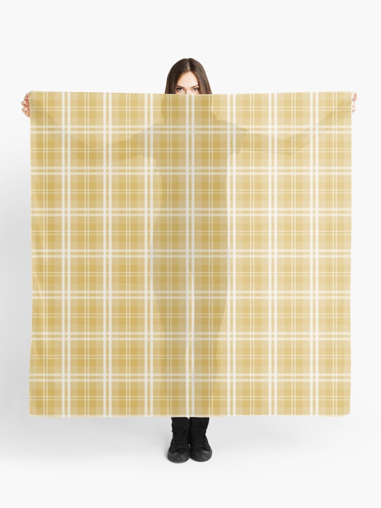 mustard yellow plaid scarf