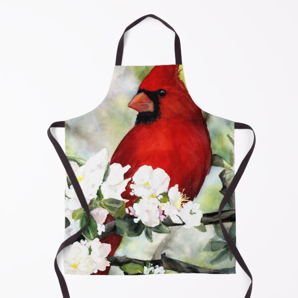 Item preview, Red Cardinal Memorial Watercolor | Cardinal with White Flowers Sympathy Art designed and sold by lexieaustinart.