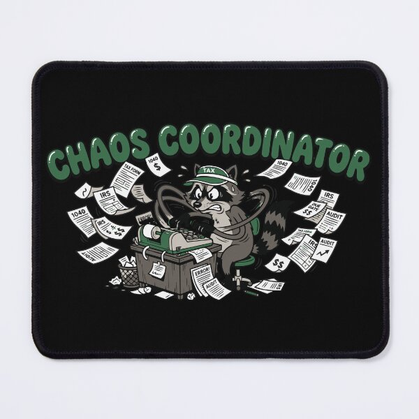Item preview, Tax Season Chaos Coordinator Raccoon - Accountant Retro Mascot designed and sold by Mdozet.