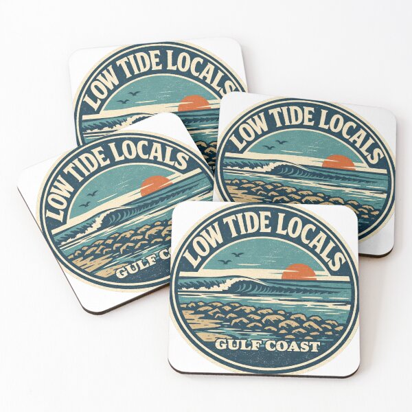 Item preview, Low Tide Locals Gulf Coast Sticker – Vintage Coastal Surf Badge Decal designed and sold by Fierce Wave Supply Co..