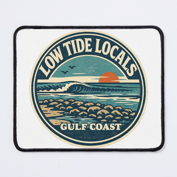 Item preview, Low Tide Locals Gulf Coast Sticker – Vintage Coastal Surf Badge Decal designed and sold by Fierce Wave Supply Co..