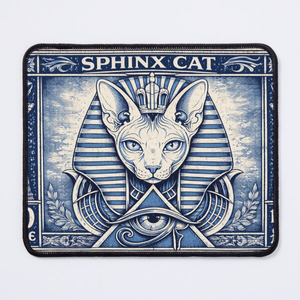 Item preview, Vintage Sphinx Cat: Ancient Egyptian Postage Stamp Art designed and sold by GulfSignature.