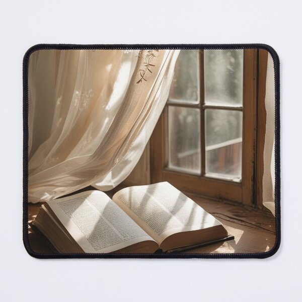 Item preview, Sunlit Open Book by Window – Light Academia Art Print designed and sold by semenol.