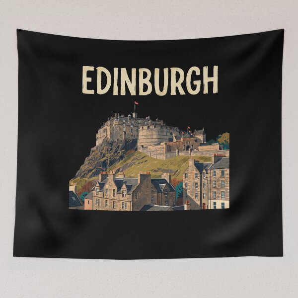 Item preview, Edinburgh Castle Vintage Travel Poster - Classic Scottish Landmark Art designed and sold by Loom on the Loch.