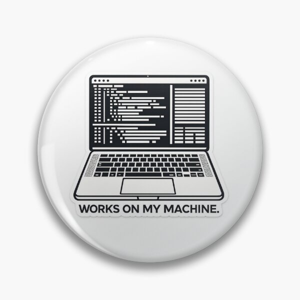 Item preview, Works On My Machine – Minimal Developer Coding Humor Sticker designed and sold by silentCommit.