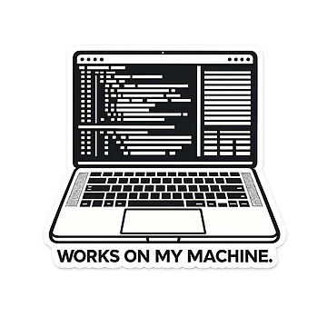 Artwork thumbnail, Works On My Machine – Minimal Developer Coding Humor Sticker by silentCommit