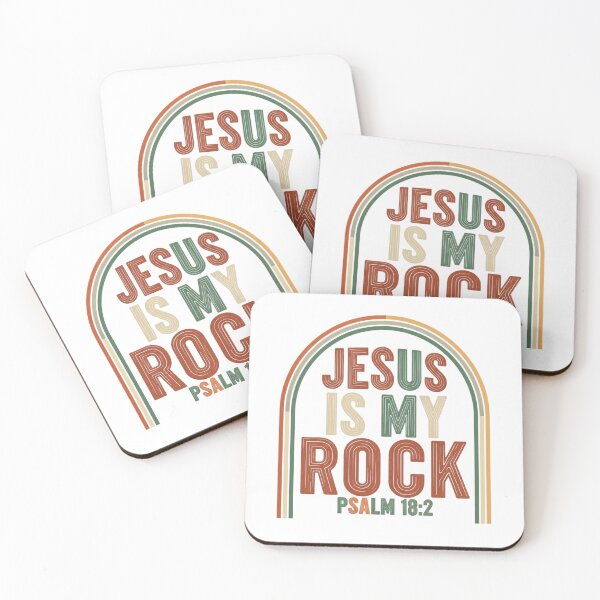 Item preview, Jesus Is My Rock Sticker – Psalm 18:2 Bible Verse – Neutral Christian Decal designed and sold by Illustrated Faith.