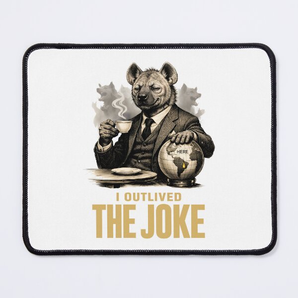 Item preview, I Outlived the Joke Vintage Hyena Suit Aesthetic - Stoic Wisdom Resilience Quote - Whisper the Hyena Hand Drawn Crosshatch Illustration - Success and Silence Motivational Art designed and sold by Vivaan Studio.
