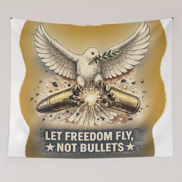 Item preview, Let Freedom Fly Not Bullets – Peace Dove Anti War Vintage Design designed and sold by Pepperoriginal.