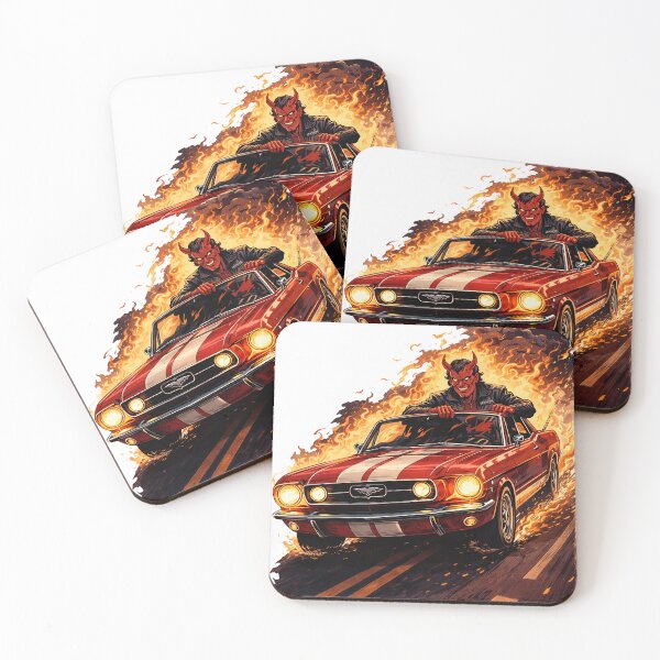 Item preview, 1960s Mustang being driven by a devil designed and sold by PIXEL POP DESIGNS - Beyond the Norm!.