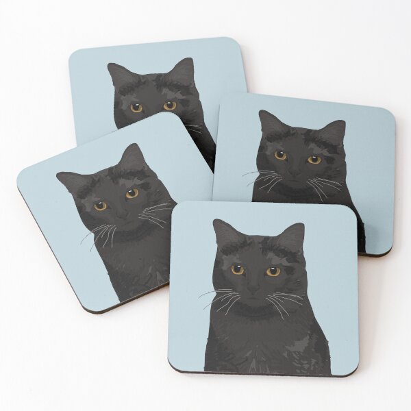 Item preview, Black cat portrait designed and sold by helengarvey.