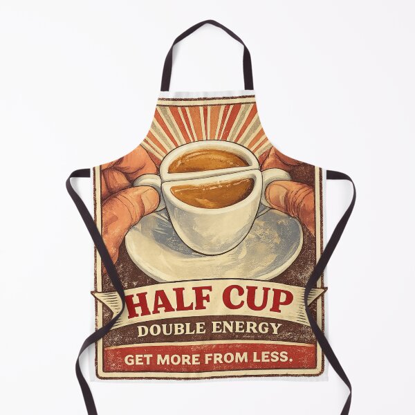 Item preview, Half Cup Double Energy Shirt – Vintage Coffee Lover Motivational Tee designed and sold by GaliciaCity.