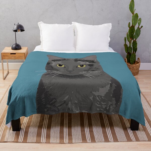 Item preview, Grey cat portrait designed and sold by helengarvey.