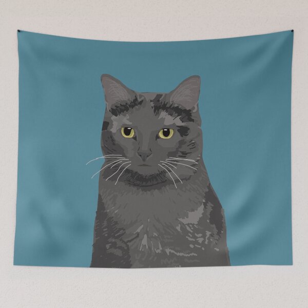 Item preview, Grey cat portrait designed and sold by helengarvey.