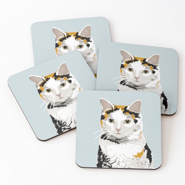 Item preview, Pensive calico tortoiseshell cat portrait designed and sold by helengarvey.