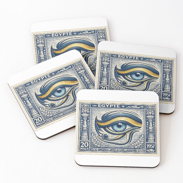 Item preview, Vintage 1957 Egyptian Eye of Horus Postage Stamp designed and sold by GulfSignature.