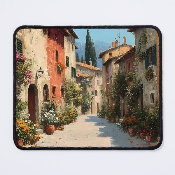 Item preview, Tuscan Village Alley with Flowers designed and sold by daila70.