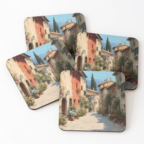 Item preview, Tuscan Village Alley with Flowers designed and sold by daila70.