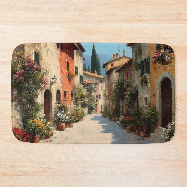 Item preview, Tuscan Village Alley with Flowers designed and sold by daila70.