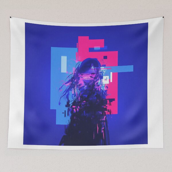 Item preview, Neon Glitch Anime Portrait designed and sold by Christian Weiss.