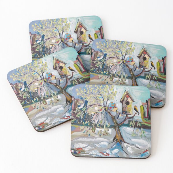 Item preview, The birds have arrived,oil painting. designed and sold by elegantpaterns.