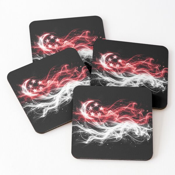 Item preview, Singapore Flag Abstract Energy Smoke Design designed and sold by FUIRY .