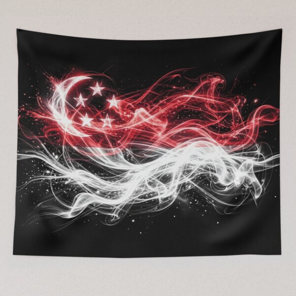 Item preview, Singapore Flag Abstract Energy Smoke Design designed and sold by FUIRY .