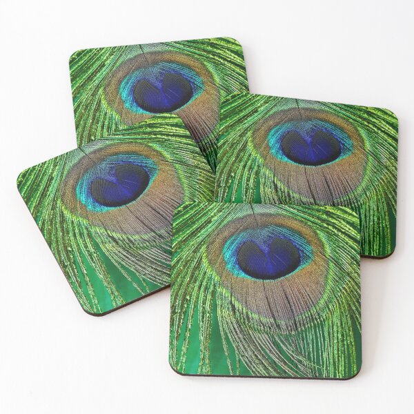 Item preview, Peacock feathers pattern blue green art designed and sold by Natart1004.