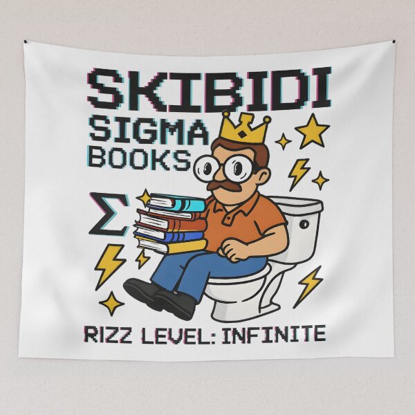 Item preview, Skibidi Sigma Book Rizz Level Infinite Funny Meme Shirt designed and sold by AnnDesignStudio.
