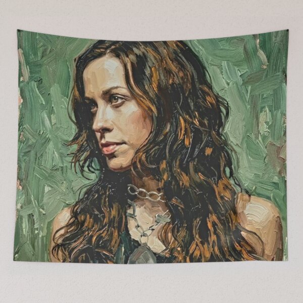Item preview, Alternative Icon – Alanis Morissette Expressive Oil Portrait designed and sold by Art's Diner.