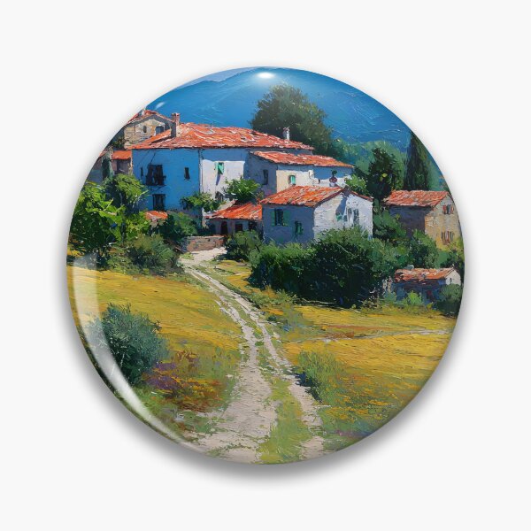 Item preview, Tuscan Hillside Village with Winding Path Oil Style designed and sold by daila70.
