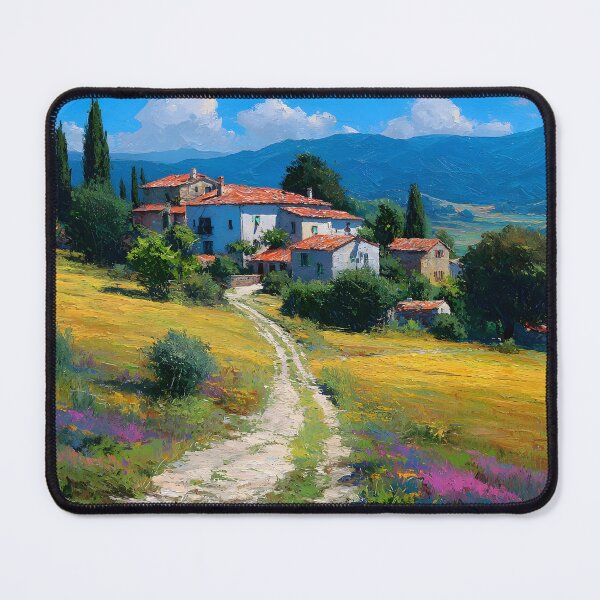 Item preview, Tuscan Hillside Village with Winding Path Oil Style designed and sold by daila70.