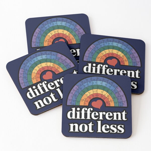 Item preview, Different Not Less Autism Rainbow Puzzle Piece | Neurodiversity Acceptance Heart Gift designed and sold by tamdevo1.
