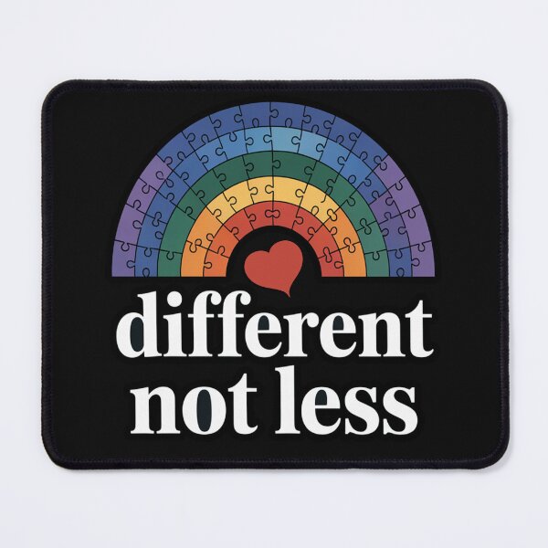 Item preview, Different Not Less Autism Rainbow Puzzle Piece | Neurodiversity Acceptance Heart Gift designed and sold by Cute & Sassy Custom Gifting Boutiques.