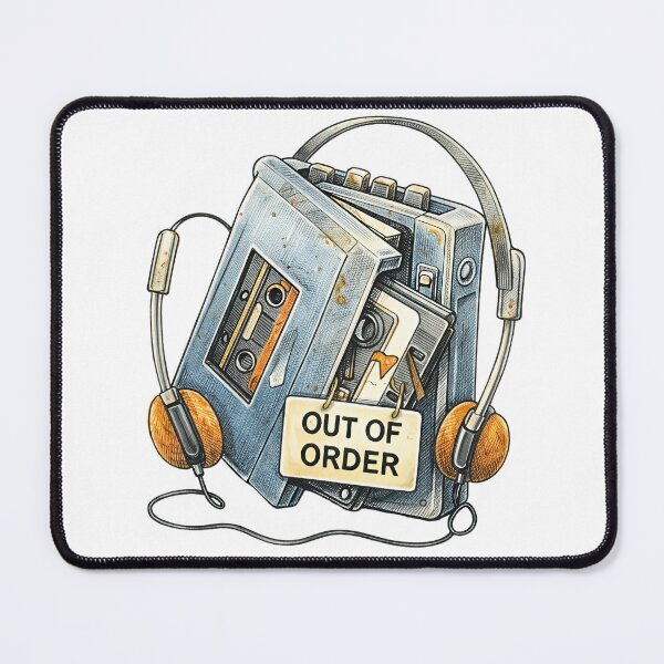 Item preview, Retro Walkman / Cassette Player – Out of Order Sticker Illustration designed and sold by Felixuss.