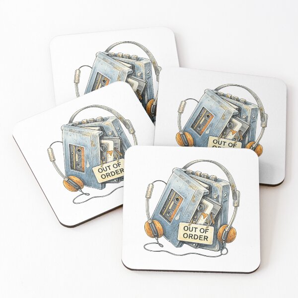 Item preview, Retro Walkman / Cassette Player – Out of Order Sticker Illustration designed and sold by Felixuss.