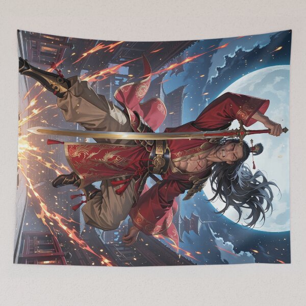 Item preview, Imperial General HUO YAN Battle Pose Anime Poster designed and sold by BorgSpareParts.