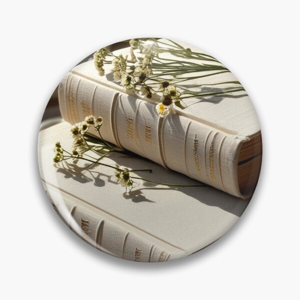 Item preview, Linen-Bound Books with Wildflowers – Soft Academic Decor designed and sold by semenol.