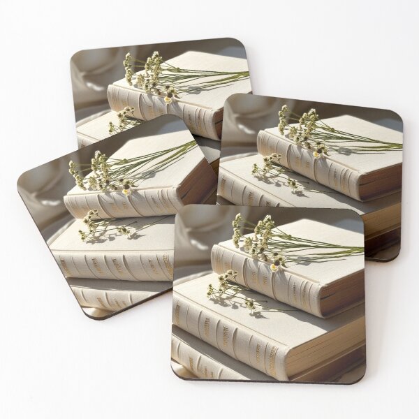 Item preview, Linen-Bound Books with Wildflowers – Soft Academic Decor designed and sold by semenol.
