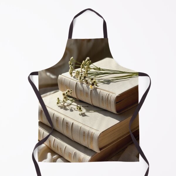 Item preview, Linen-Bound Books with Wildflowers – Soft Academic Decor designed and sold by semenol.