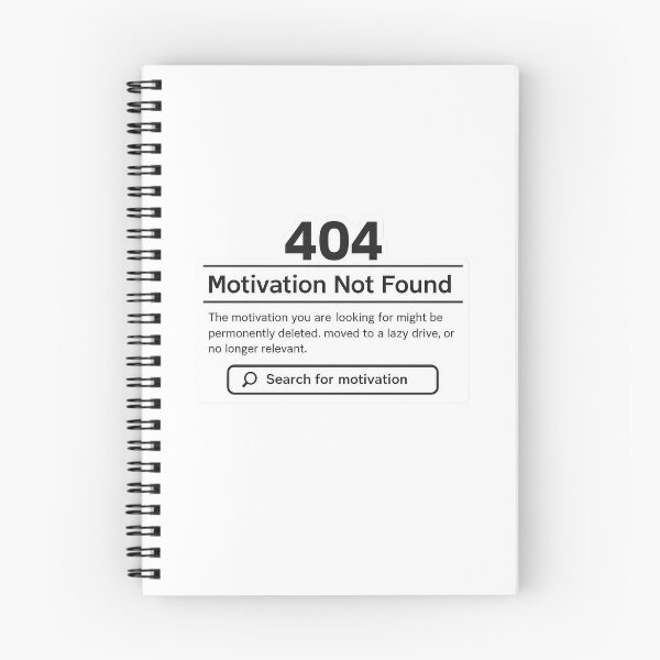 Item preview, 404 Motivation Not Found – Minimal Tech Humor Sticker designed and sold by silentCommit.